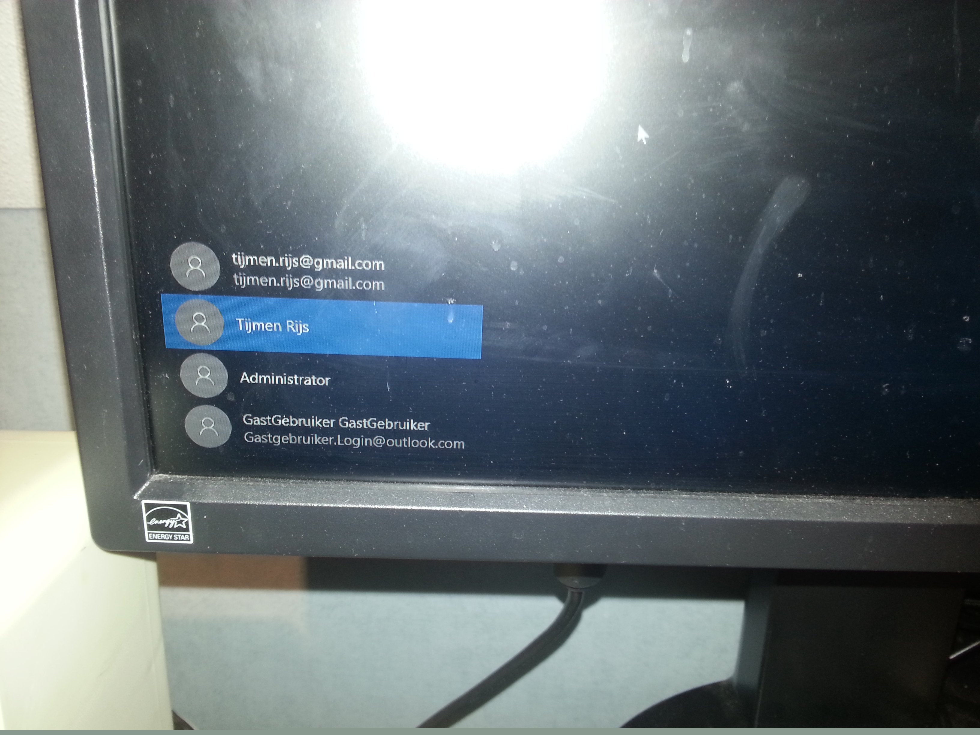 Account screen