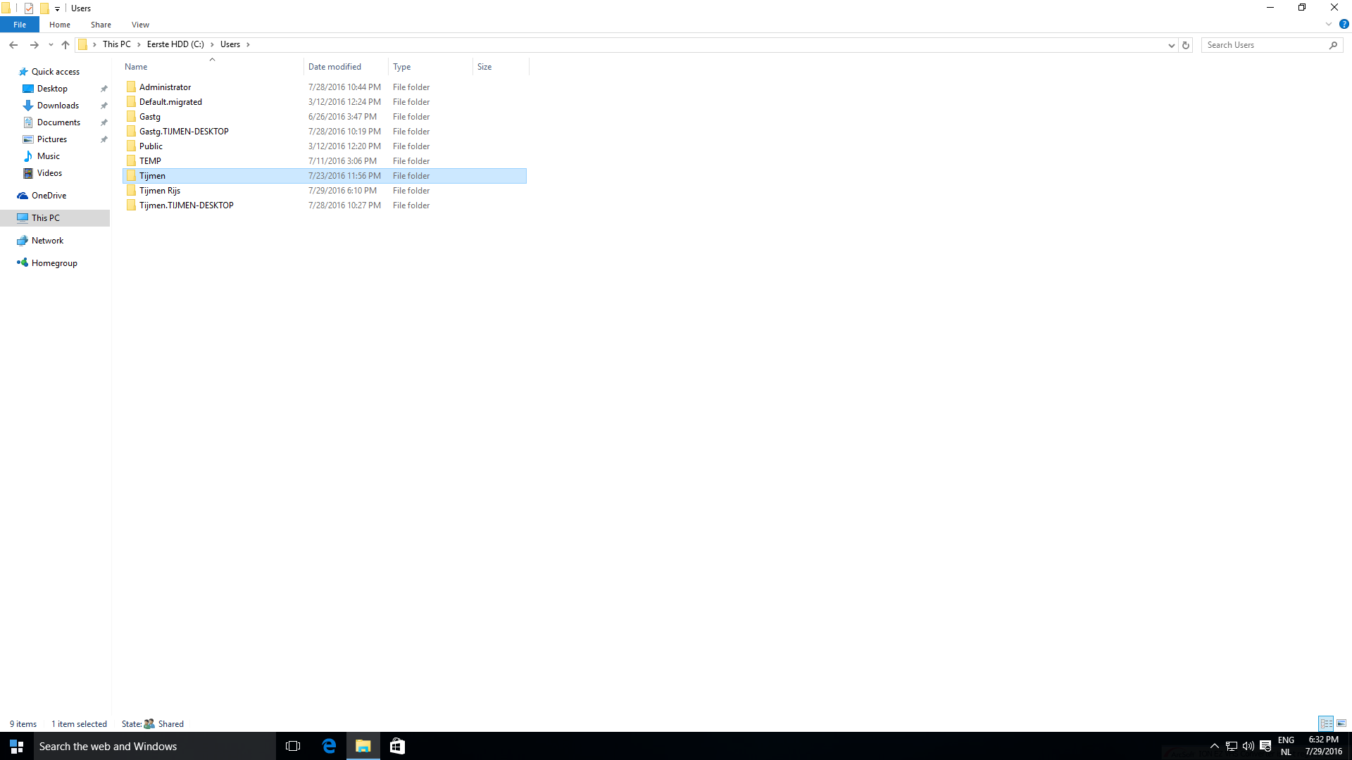 users folder