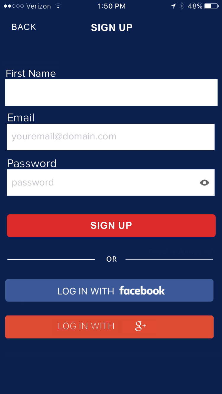 Signup Screen