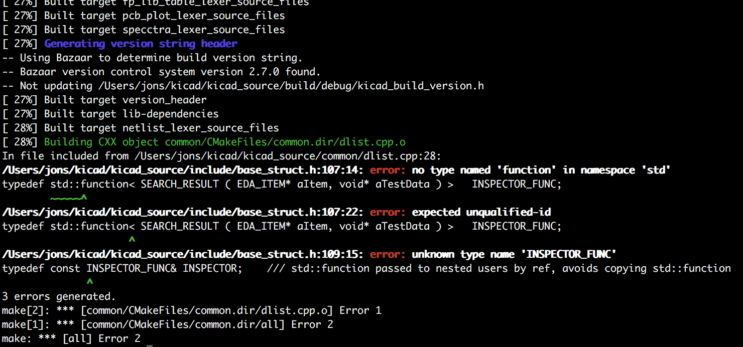 kicad osx build error