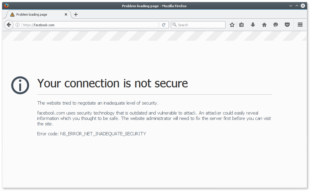 Firefox 48 i386 on Debian (TLS)