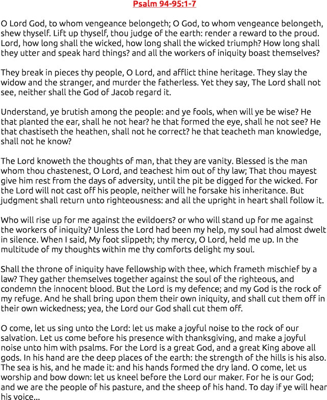 Psalm 94-95:1-7
