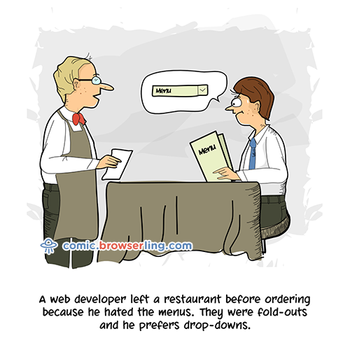 Restaurant Joke - Web Developer Comic