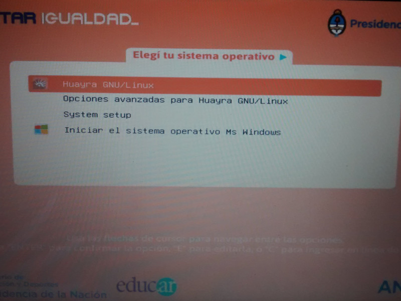 inicio huayra 3.2 sin opción restaurar