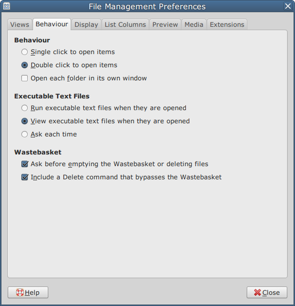 Nautilus Preferences