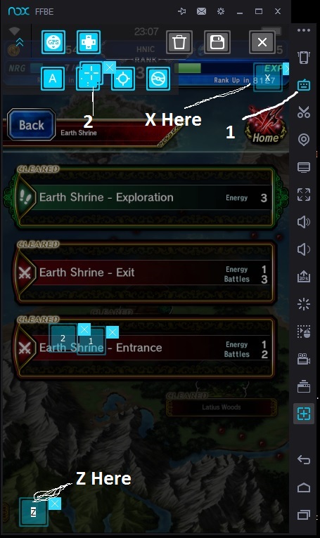 X and Z Locations FFBE