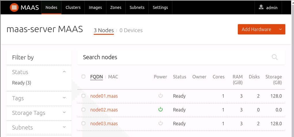 For two nodes disks detected. For other two nodes MAAS not able to detect the nodes.