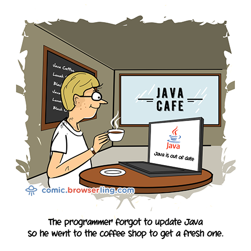Java Cafe Joke - Web Developer Comic