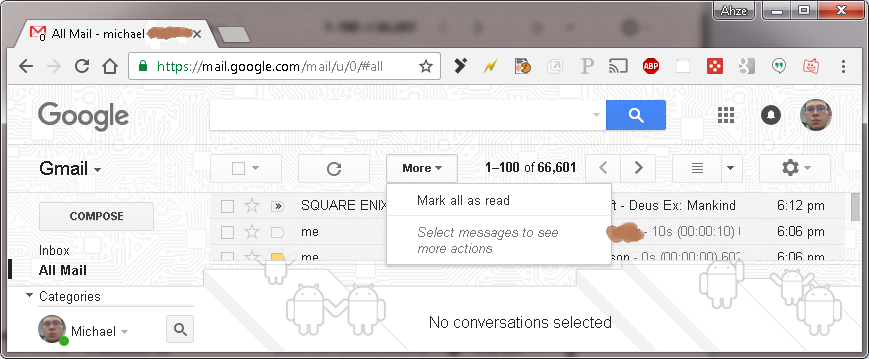 Gmail All Main Mark As Read