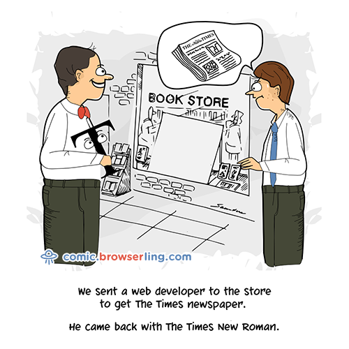 Newspaper Joke - Web Developer Comic