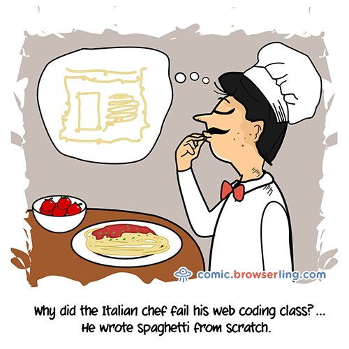 Spaghetti Joke - Web Developer Comic