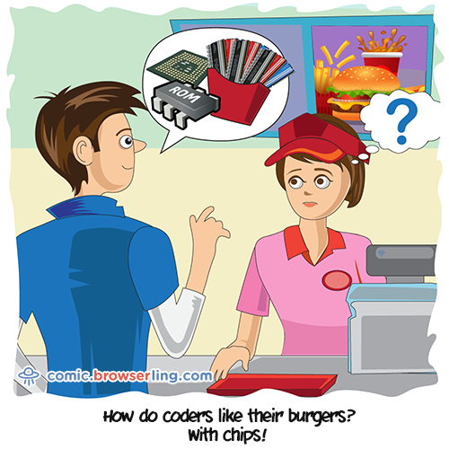 Burgers Joke - Web Developer Comic