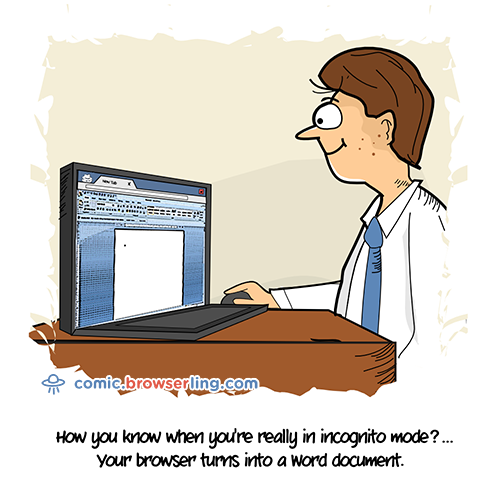 Incognito Joke - Web Developer Comic