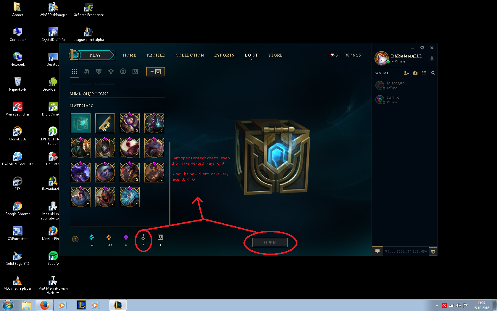 Bug with Hextech Crafting