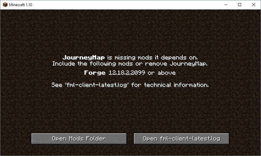 Journeymap error