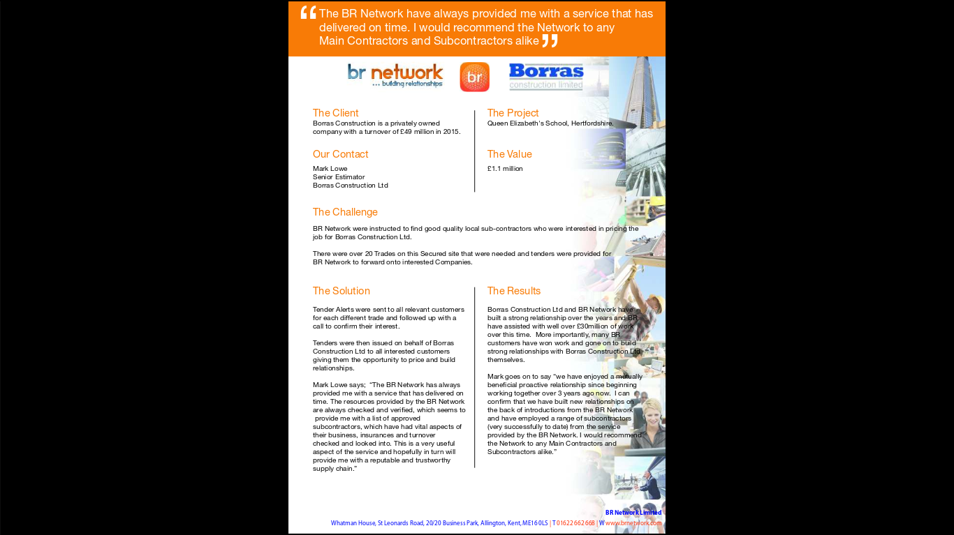 BR Network with Borras Construction Ltd.