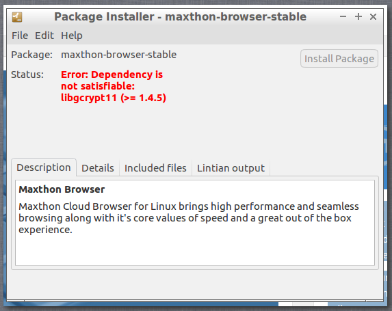 dependency for maxthon
