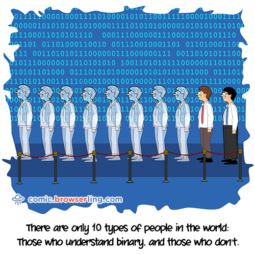 Binary Joke - Web Developer Comic
