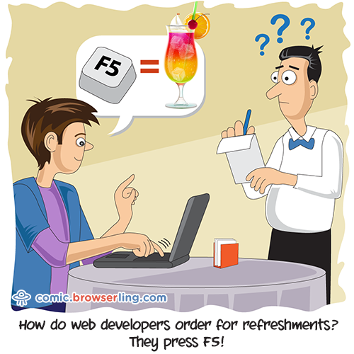 Refreshments Joke - Web Developer Comic