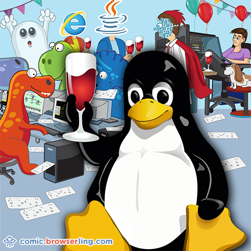 Tux Party Joke - Web Developer Comic
