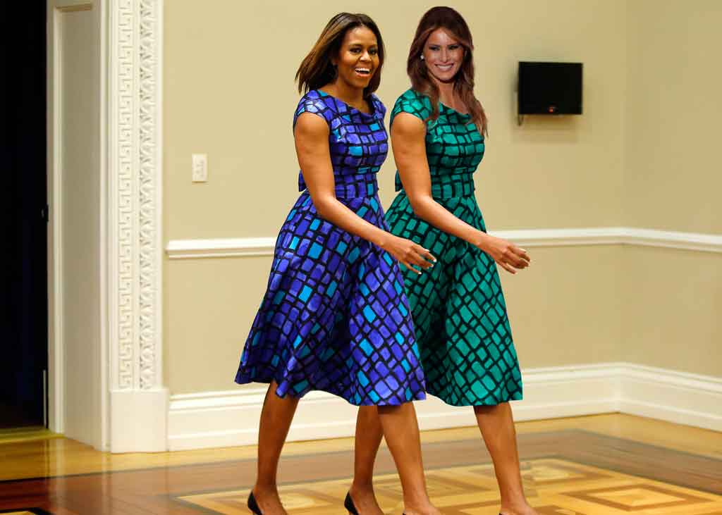 First Ladies Meeting Michele Obama and Melania Trump