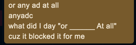 language filter unnessisarily