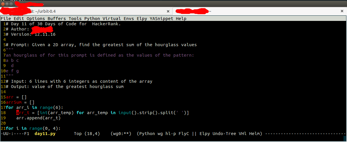 emacs -nw