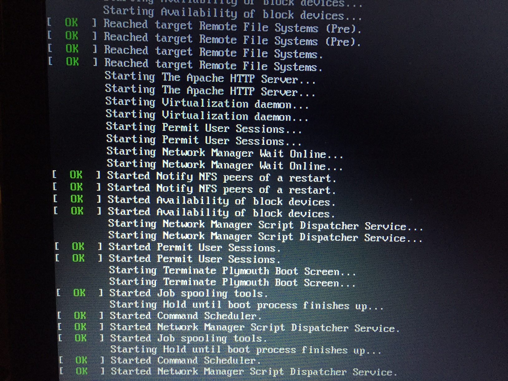 fedora 25 boot