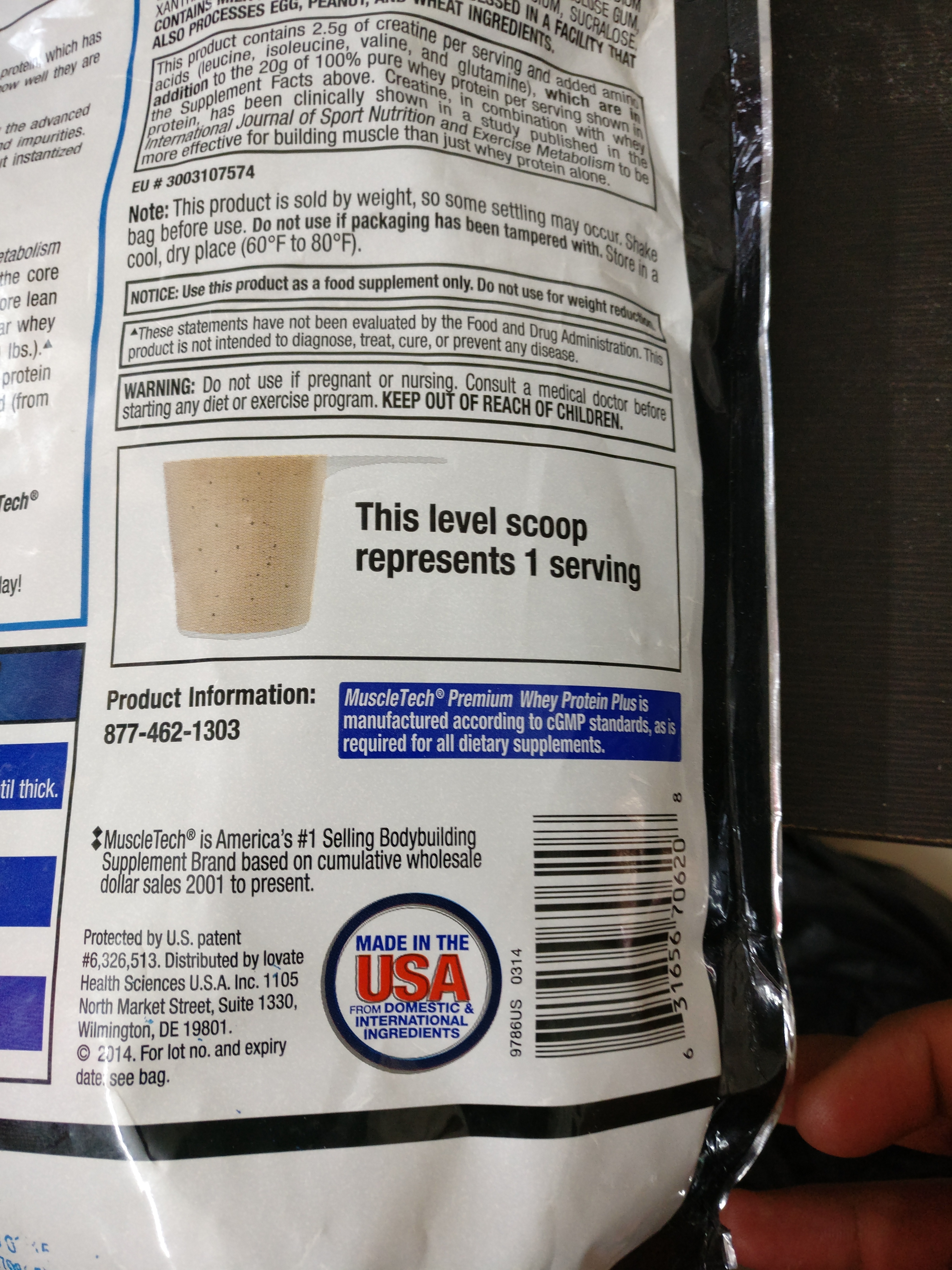 Fake Protien Package - Back