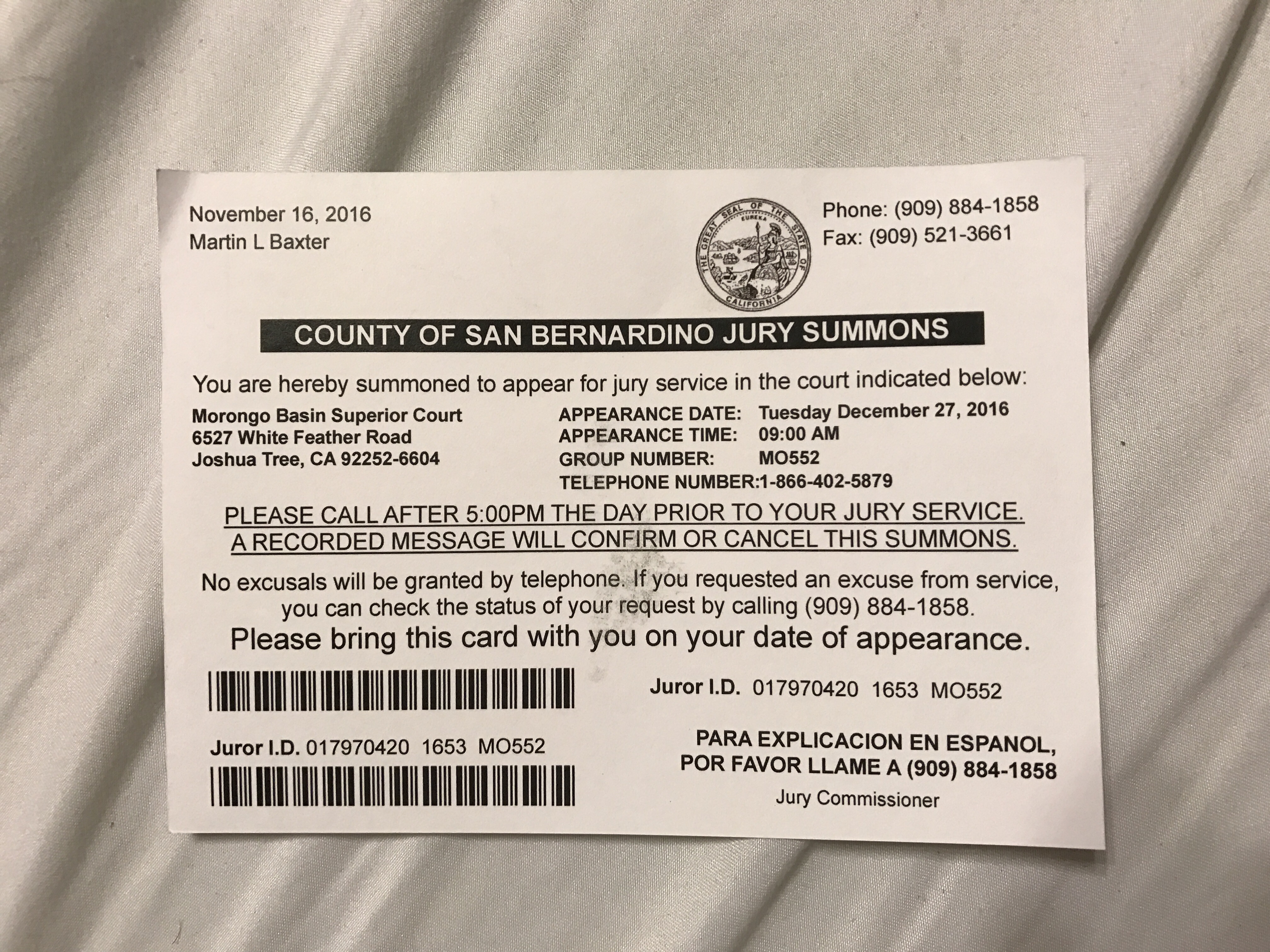Jury duty