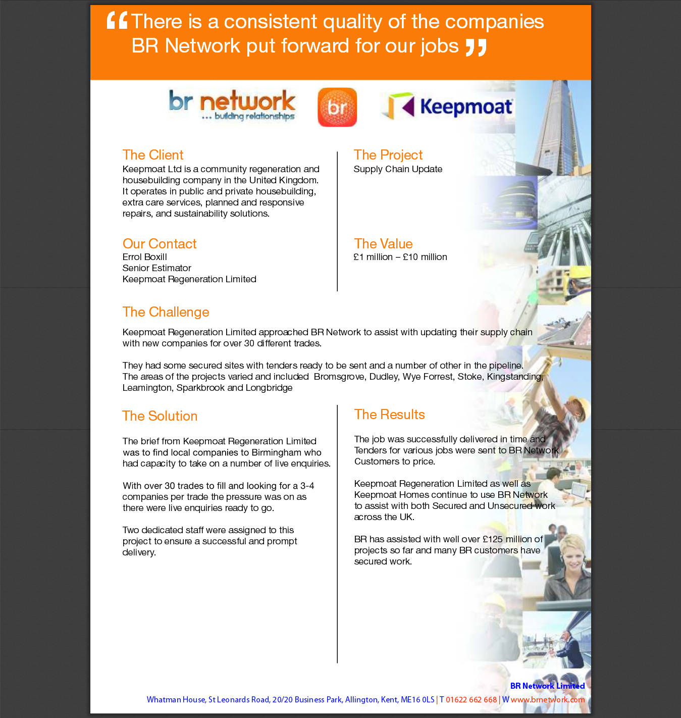 BR Network with Keepmoat Regeneration Limited