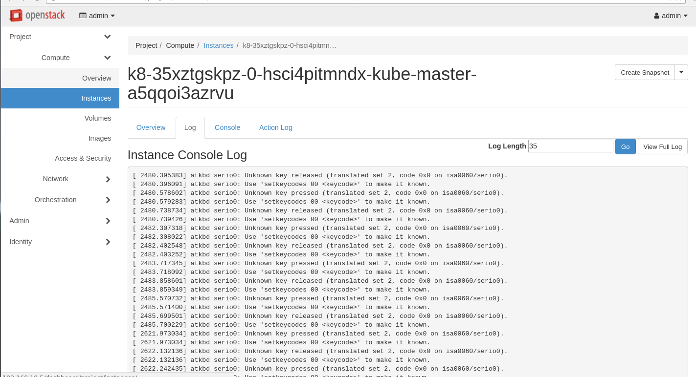 master instance console log