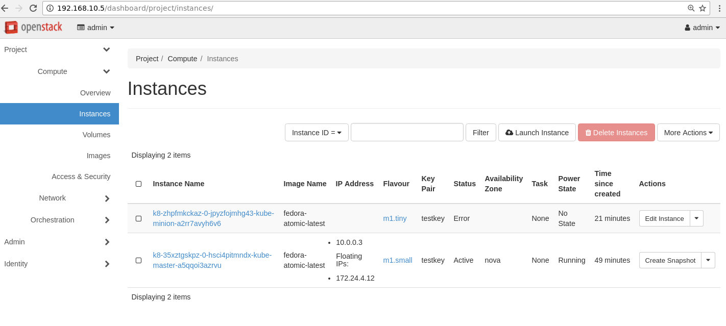 master instance console log