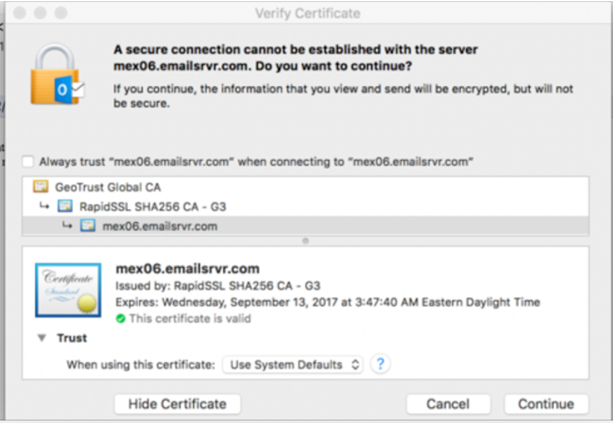 certificate error