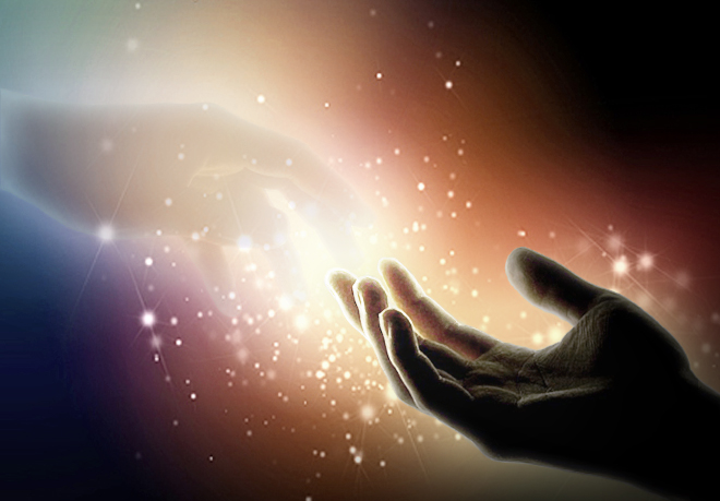 Reaching hands