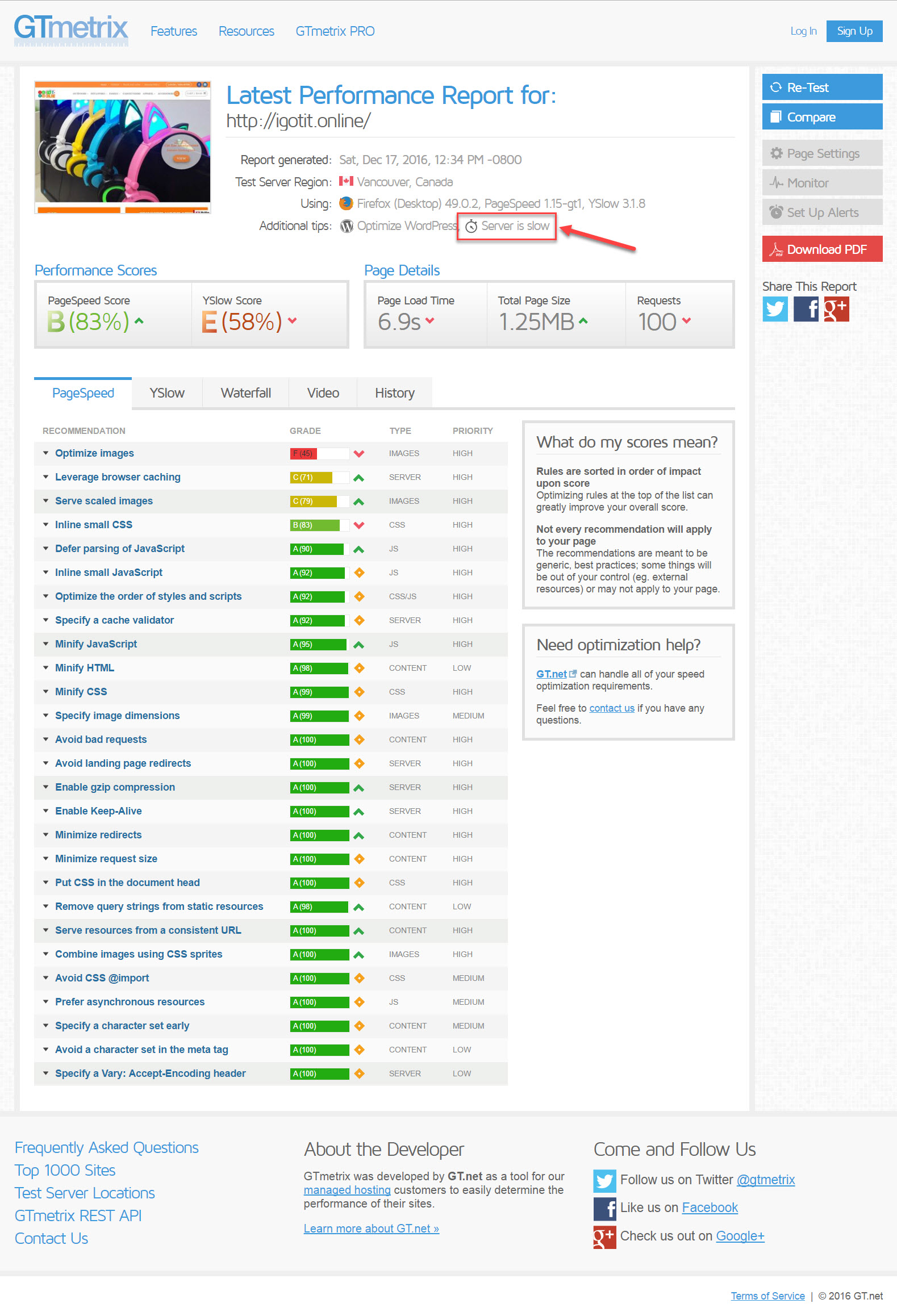 GTMetrix_Hostwinds
