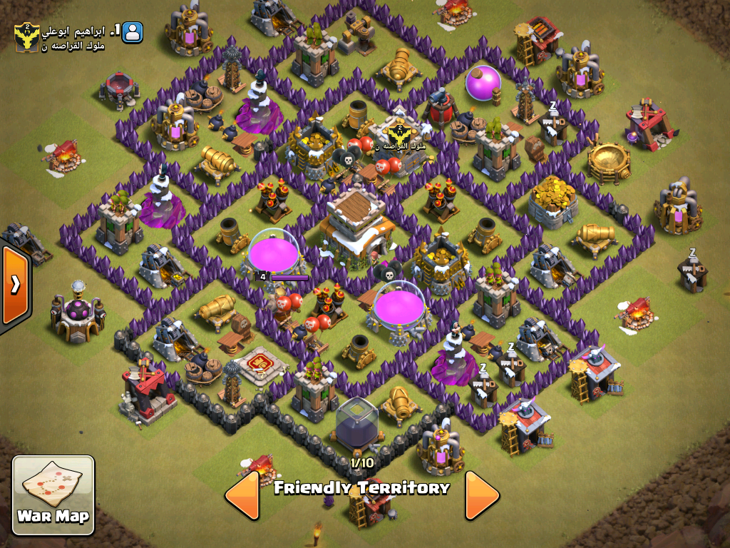 1's base with traps