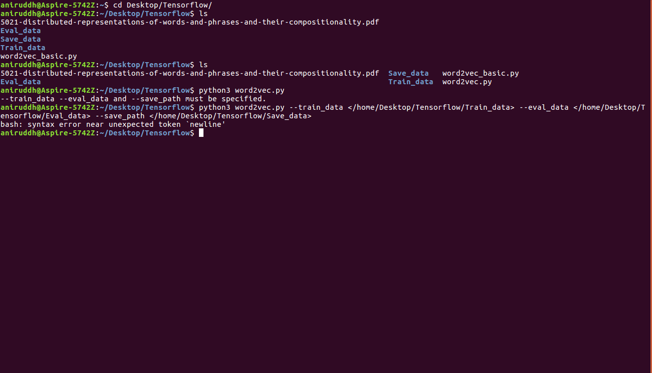 Tensorflow word2vec