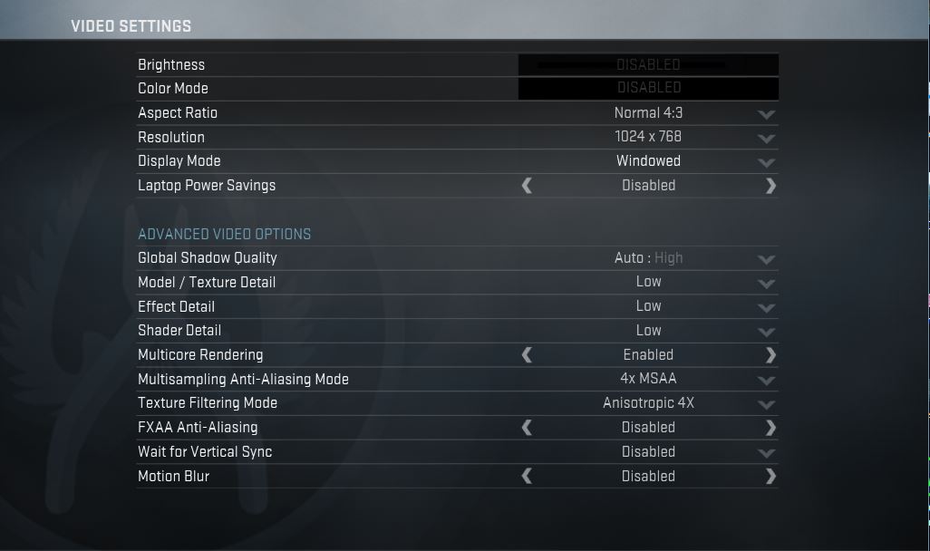 flowreach's csgo video settings