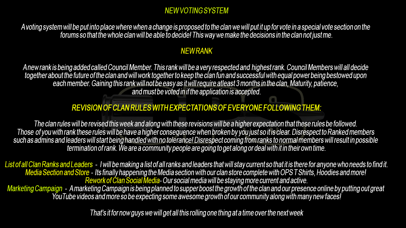 RULES and IMPROVEMENTS