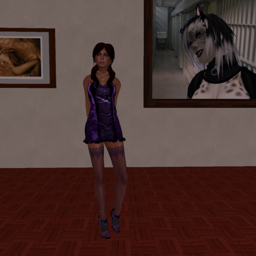 Demurely dressed....