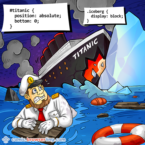 Iceberg and Titanic Joke - Web Developer Comic
