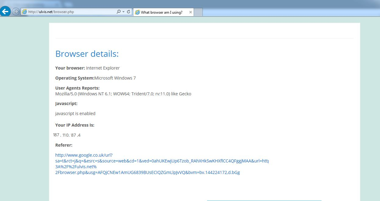 browser info