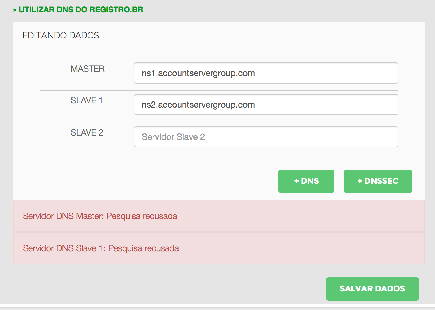 Error DNS anamatra