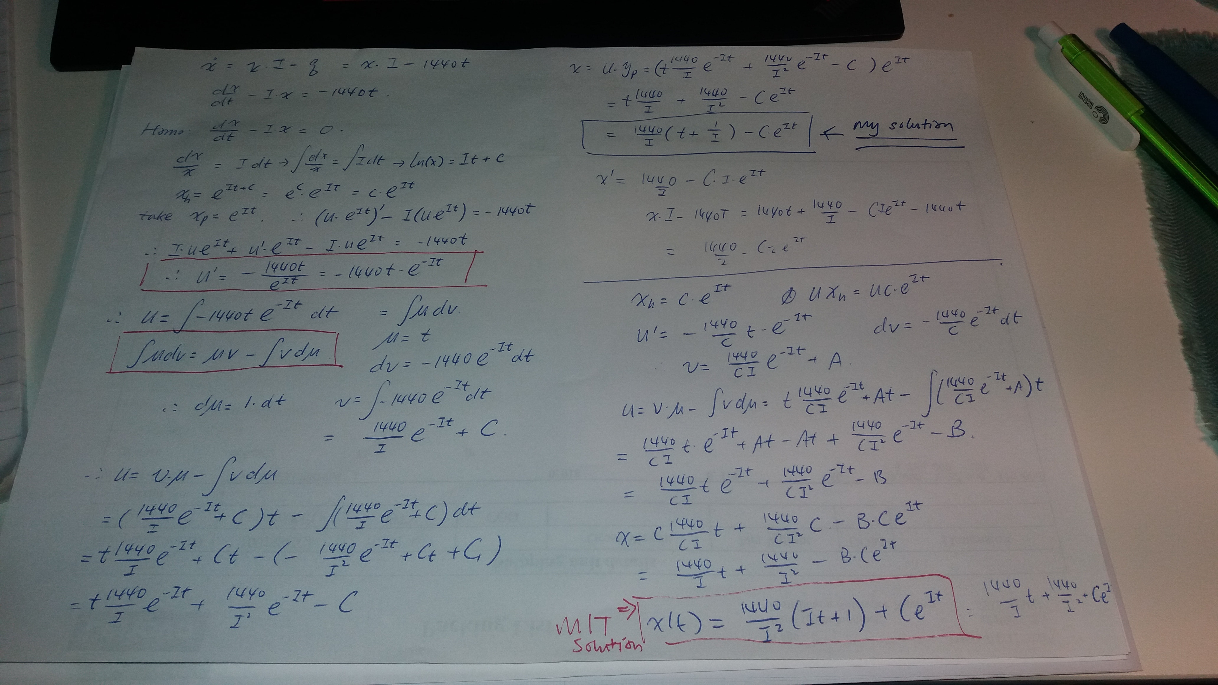 DE Solution to MITx 18.031x Homework 1 Part B