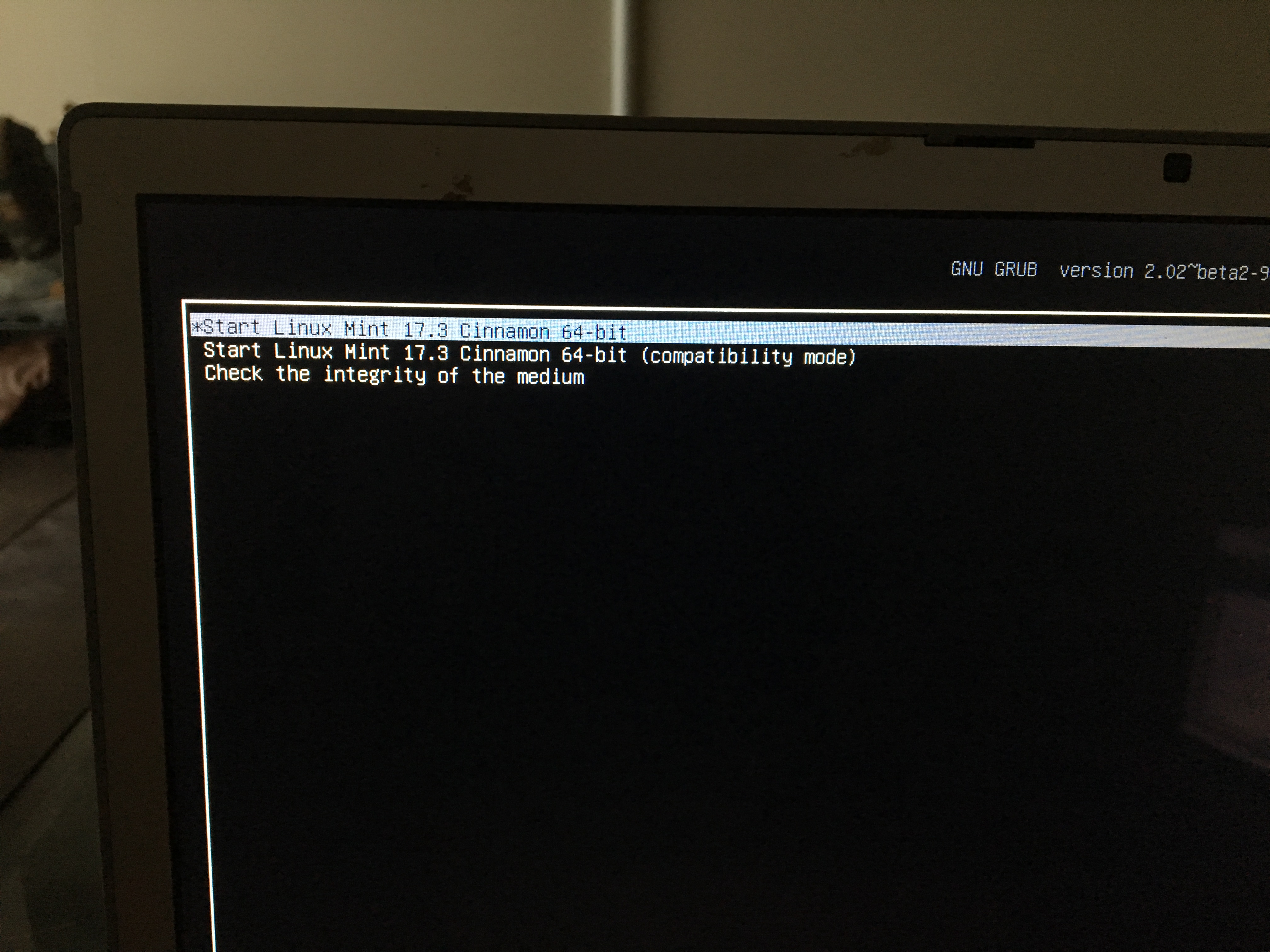 Linux first screen
