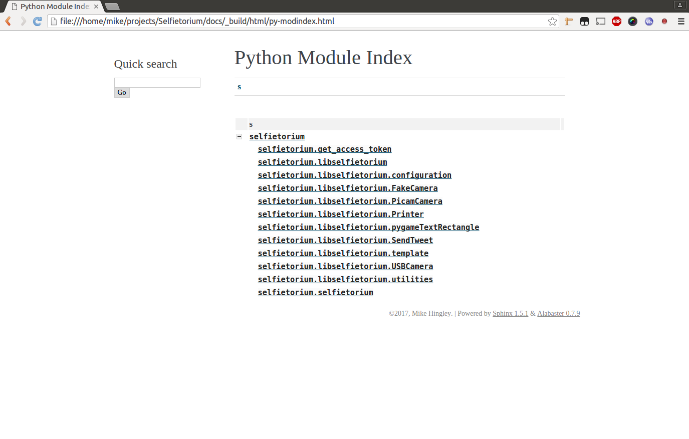 locally generated Docs
