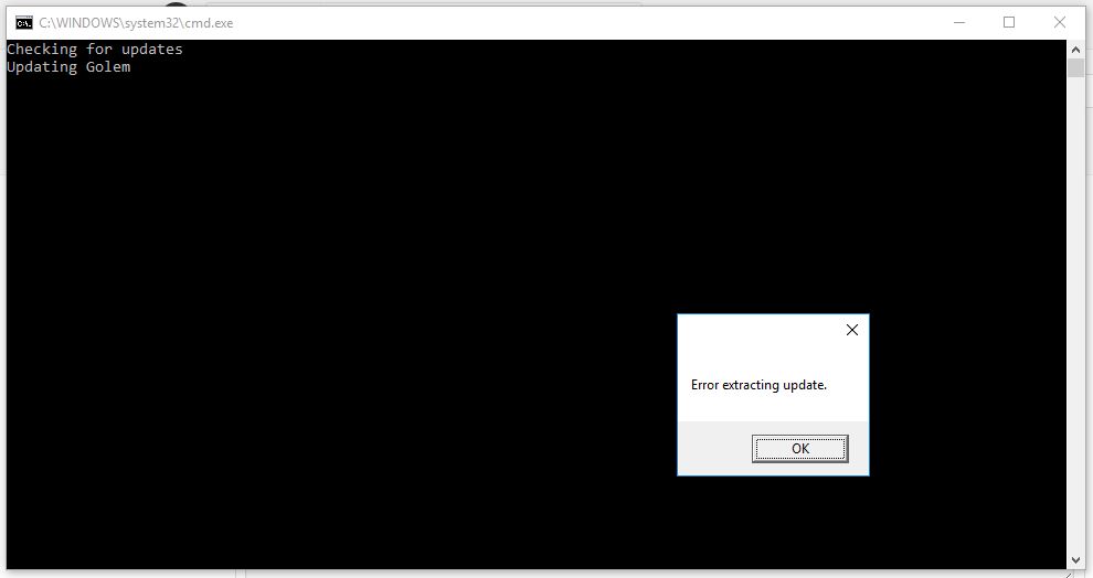 error extracting updates