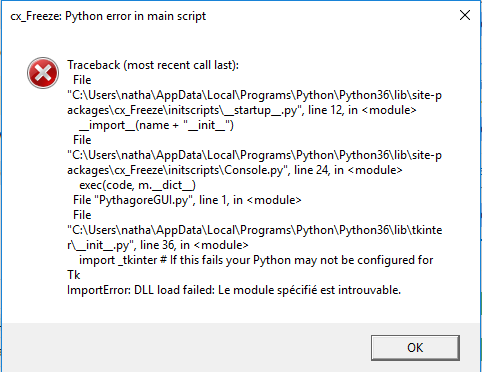 Python Cx_freeze error