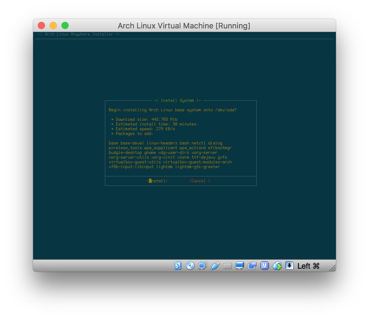 Arch Linux Package Selection